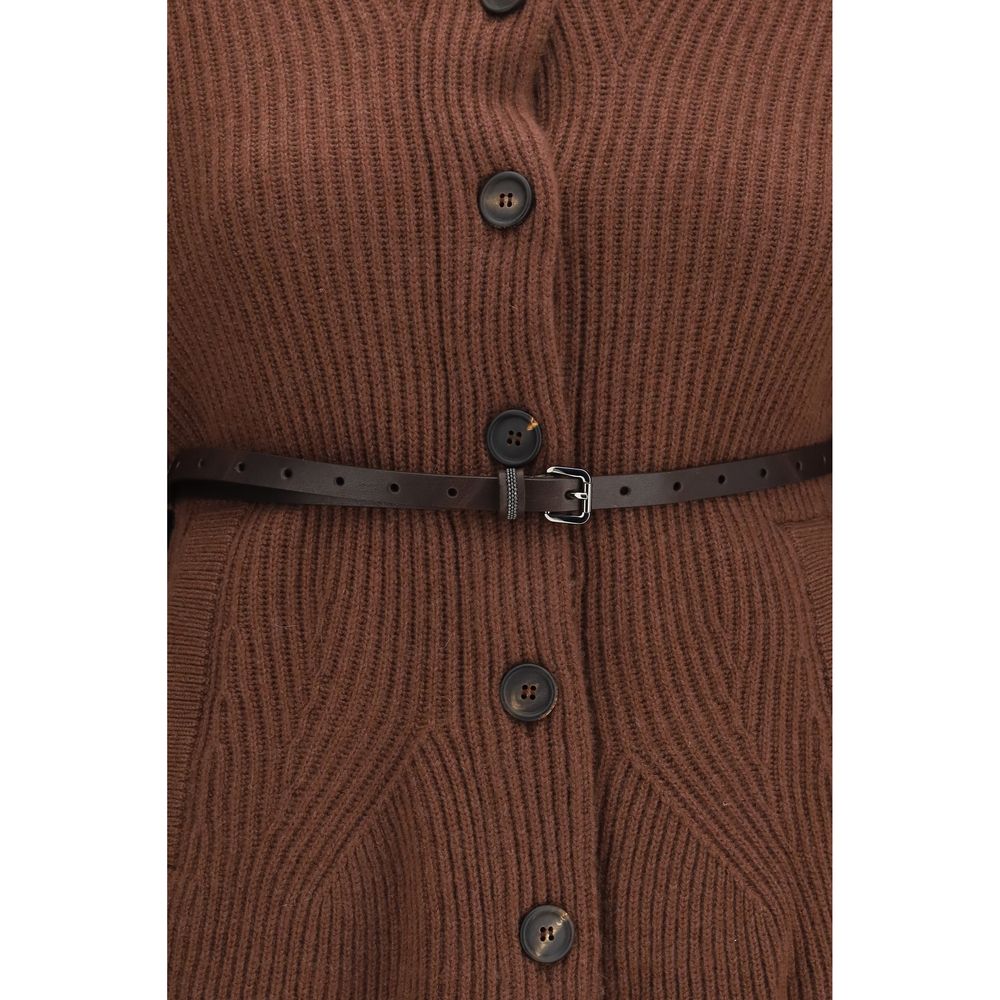 Braune Strickjacke aus Wolle