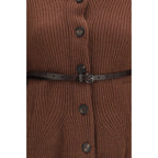 Braune Strickjacke aus Wolle