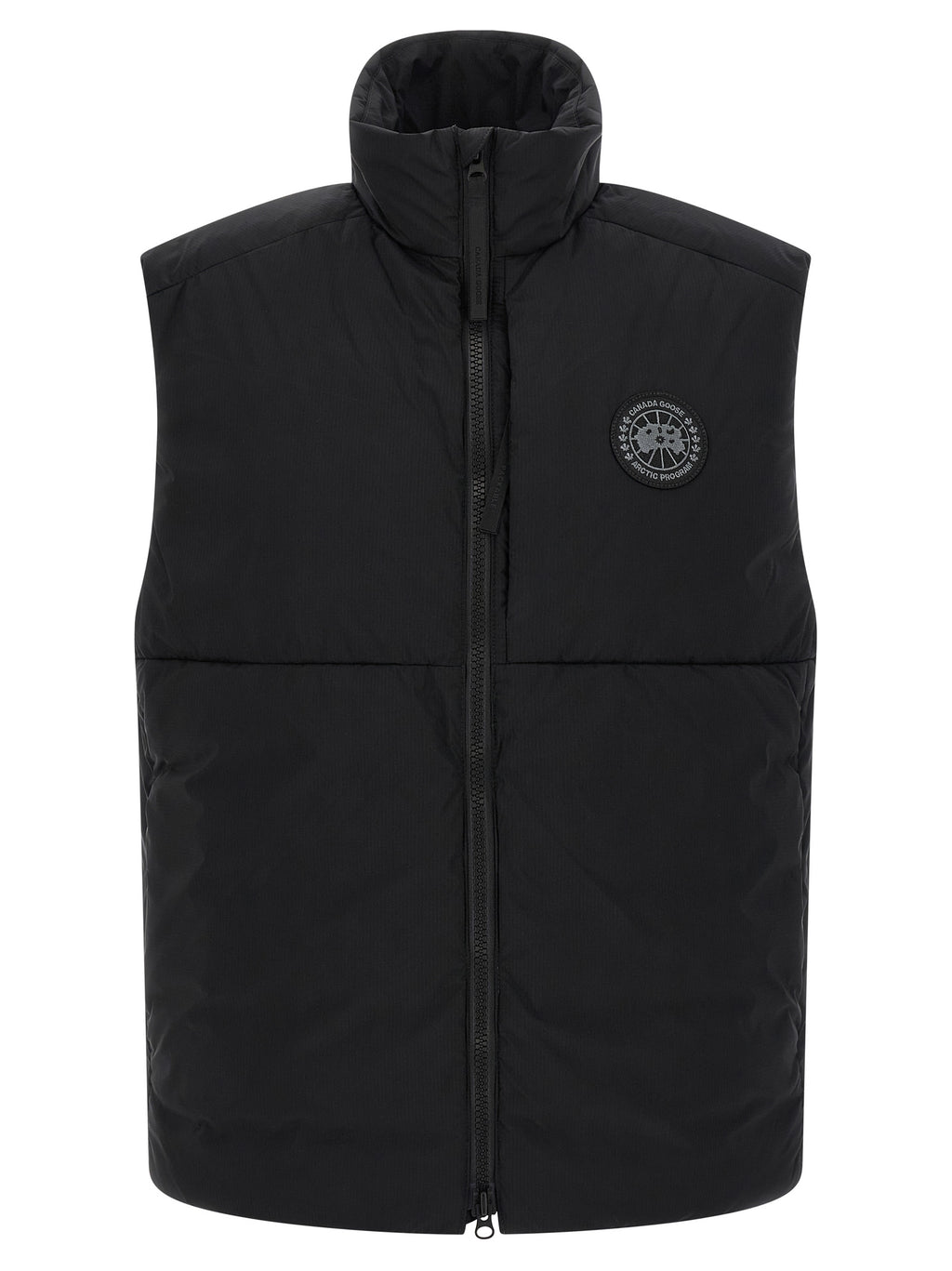 Schwarze ärmellose Jacke aus Polyamid