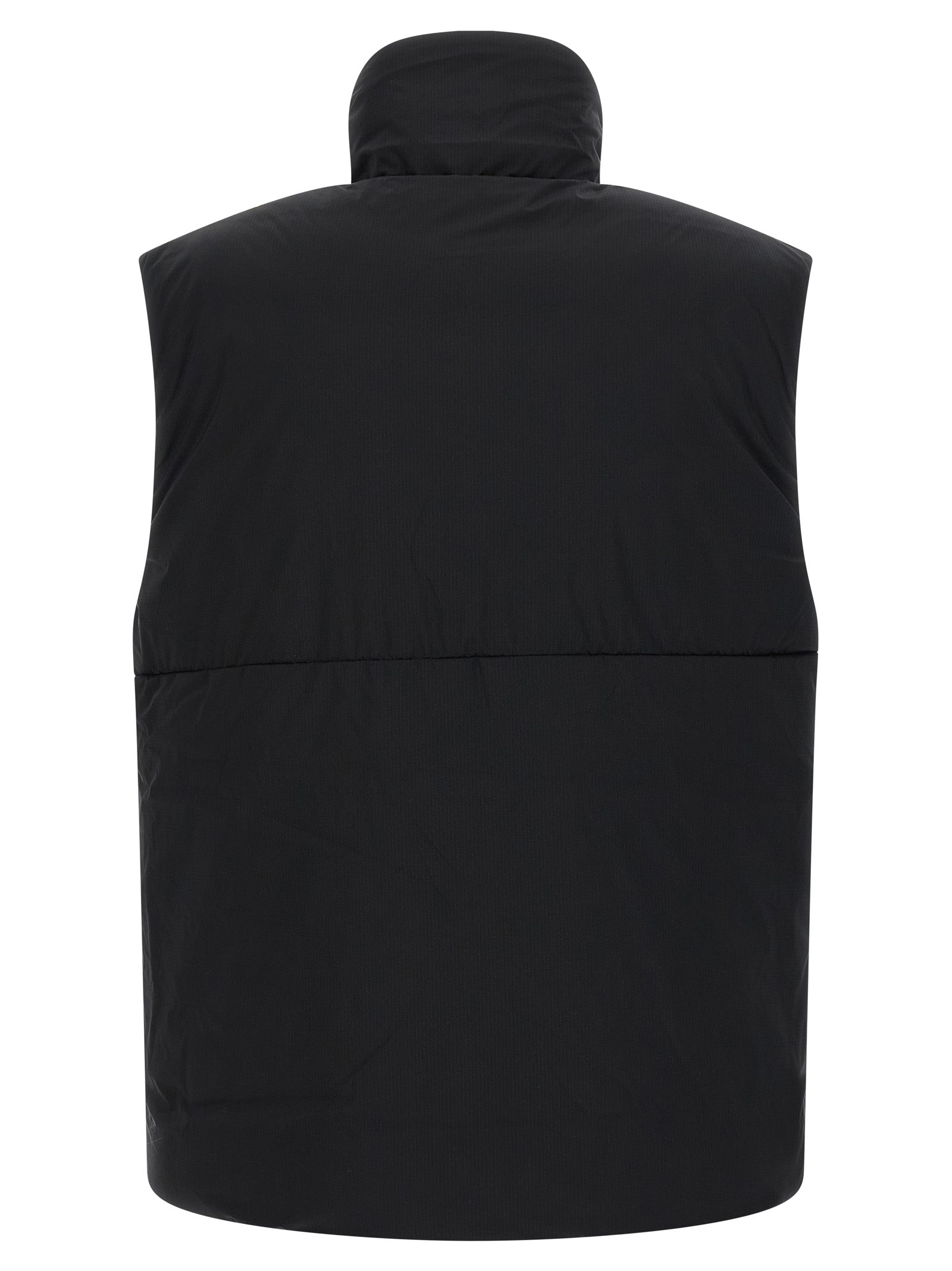 Schwarze ärmellose Jacke aus Polyamid