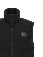 Schwarze ärmellose Jacke aus Polyamid