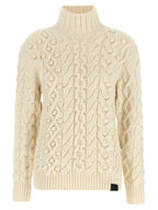 Weiße Strickjacke aus reiner Schurwolle