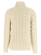 Weiße Strickjacke aus reiner Schurwolle