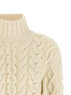 Weiße Strickjacke aus reiner Schurwolle