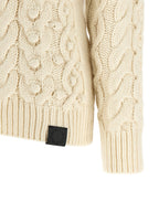 Weiße Strickjacke aus reiner Schurwolle