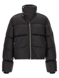 Schwarze Nylon-Jacke in voller Länge