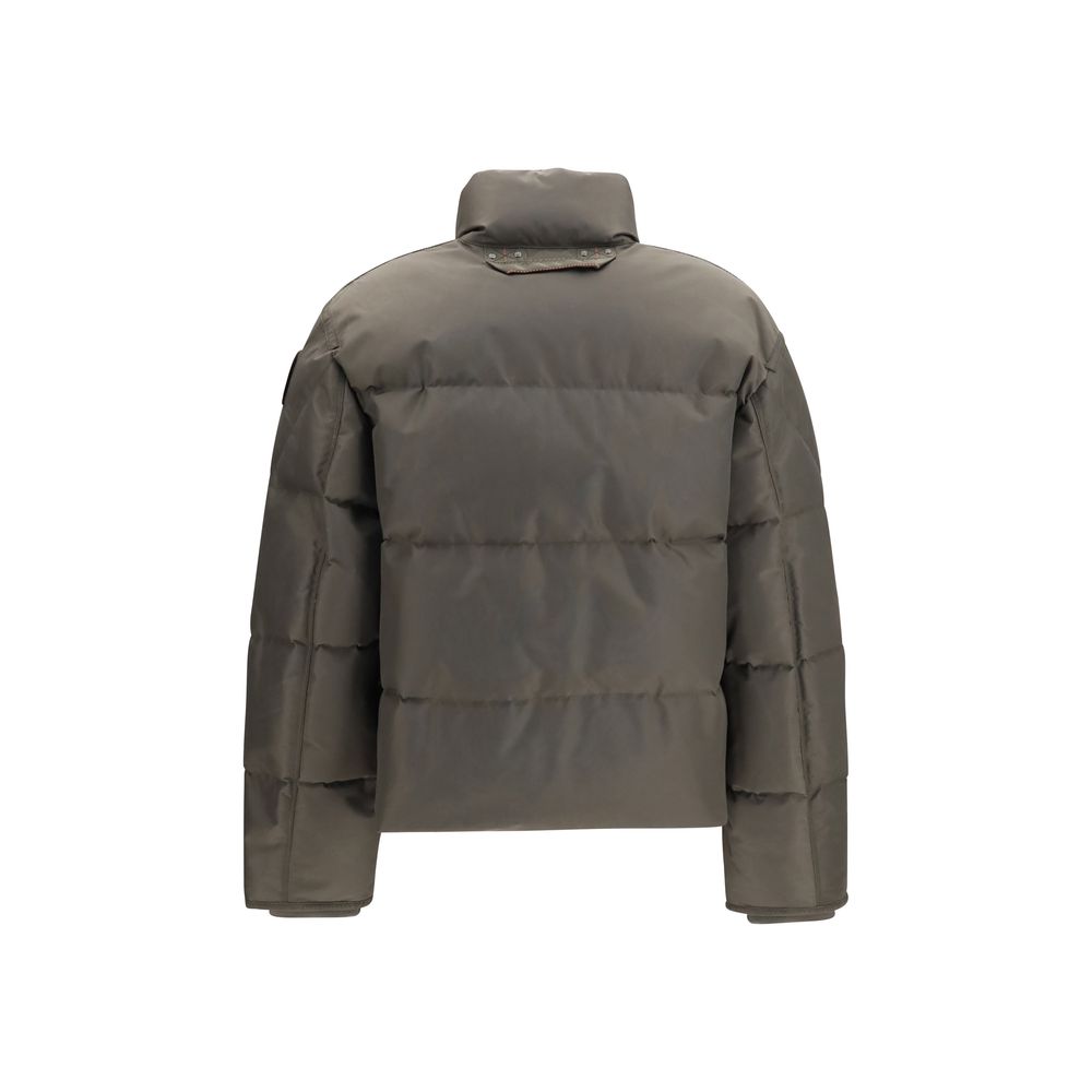 Zweifarbige Polyamid-Steppjacke in voller Länge