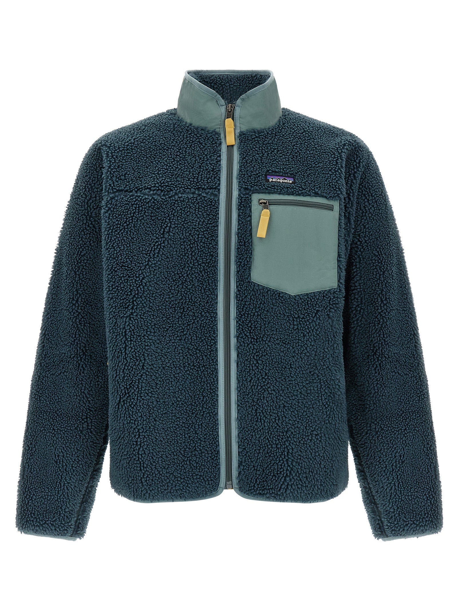 Blaue Polyesterkleidung