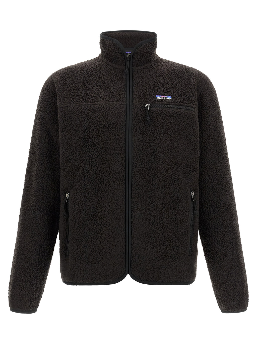 Schwarze Polyester-Jacke in voller Länge