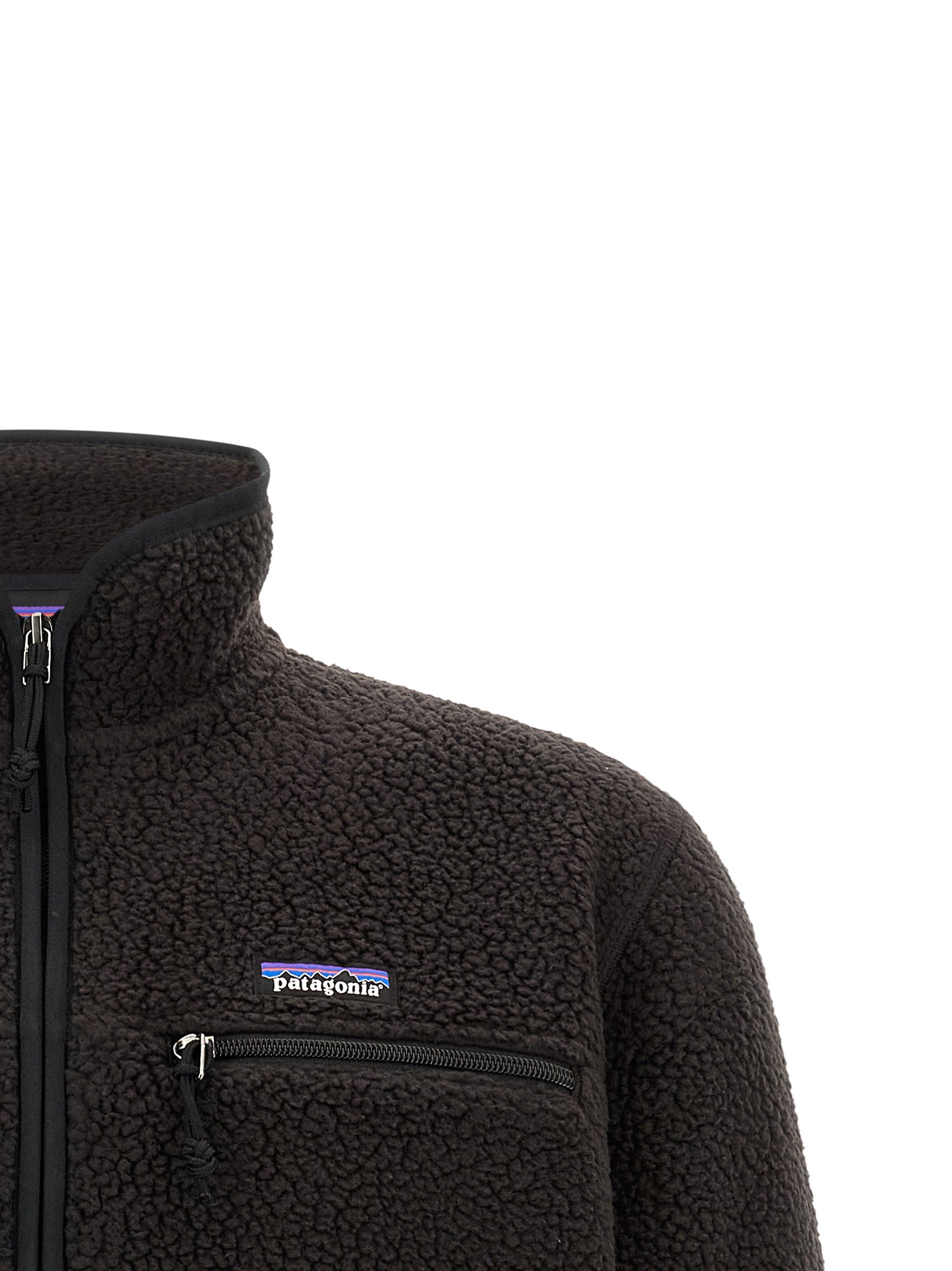 Schwarze Polyester-Jacke in voller Länge