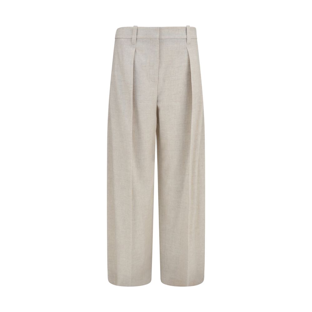 Beige Woll Oves Aries Hose Brunello Cucinelli