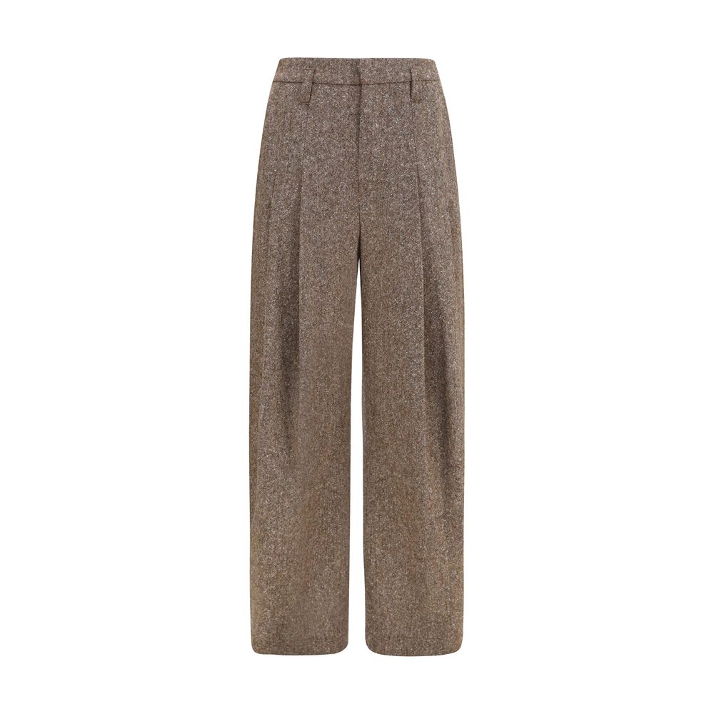 Braune Hose aus Ovis Aries Wolle Aries Brunello Cucinelli