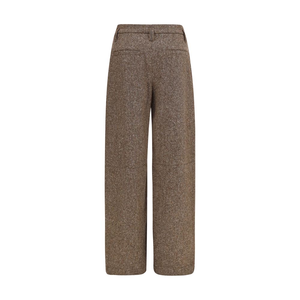 Braune Hose aus Ovis Aries Wolle Aries Brunello Cucinelli