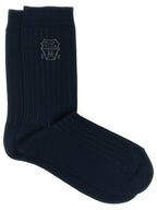 Blaue Baumwollsocken