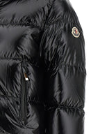 Schwarze Polyamid-Jacke in voller Länge