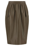 Brauner Midirock aus Polyester