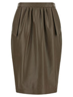 Brauner Midirock aus Polyester