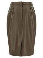 Brauner Midirock aus Polyester