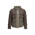 Zweifarbige Polyamid-Steppjacke in voller Länge