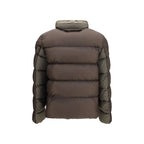 Zweifarbige Polyamid-Steppjacke in voller Länge