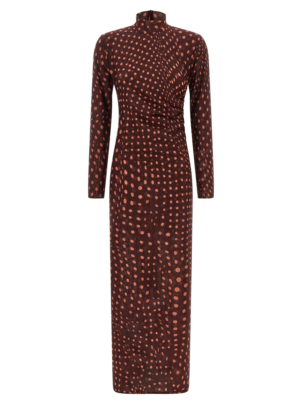 Langes Kleid aus Bordeaux-Polyamid