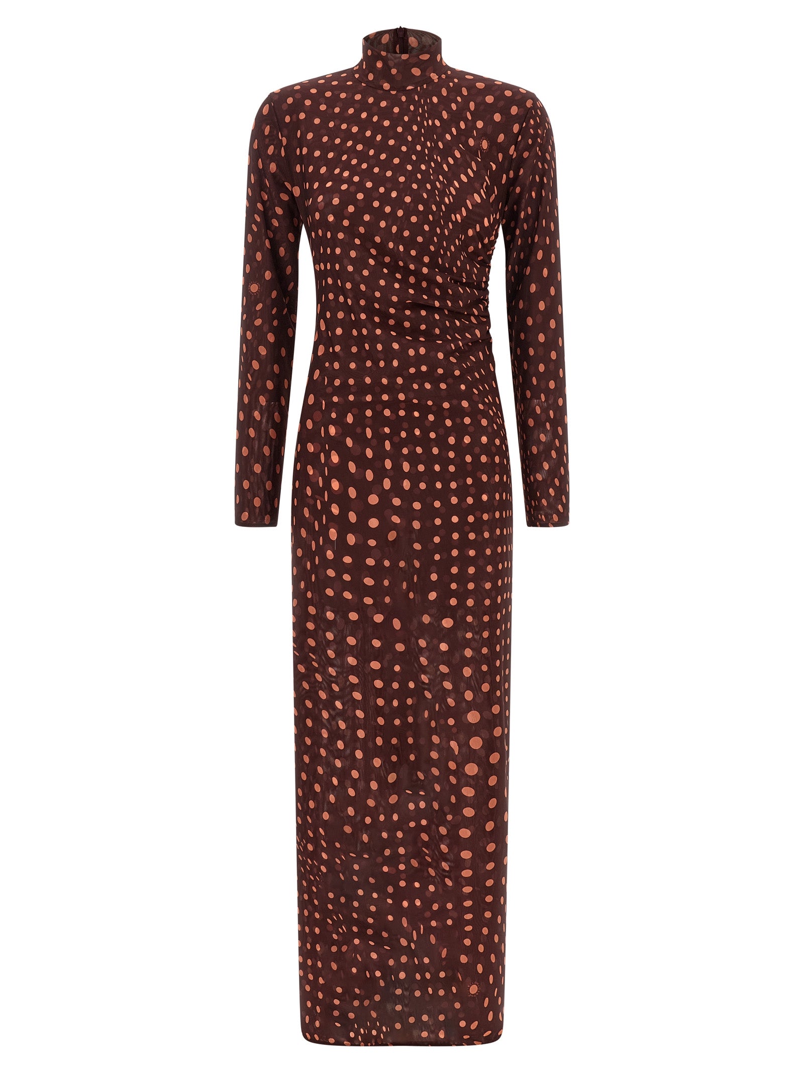 Langes Kleid aus Bordeaux-Polyamid