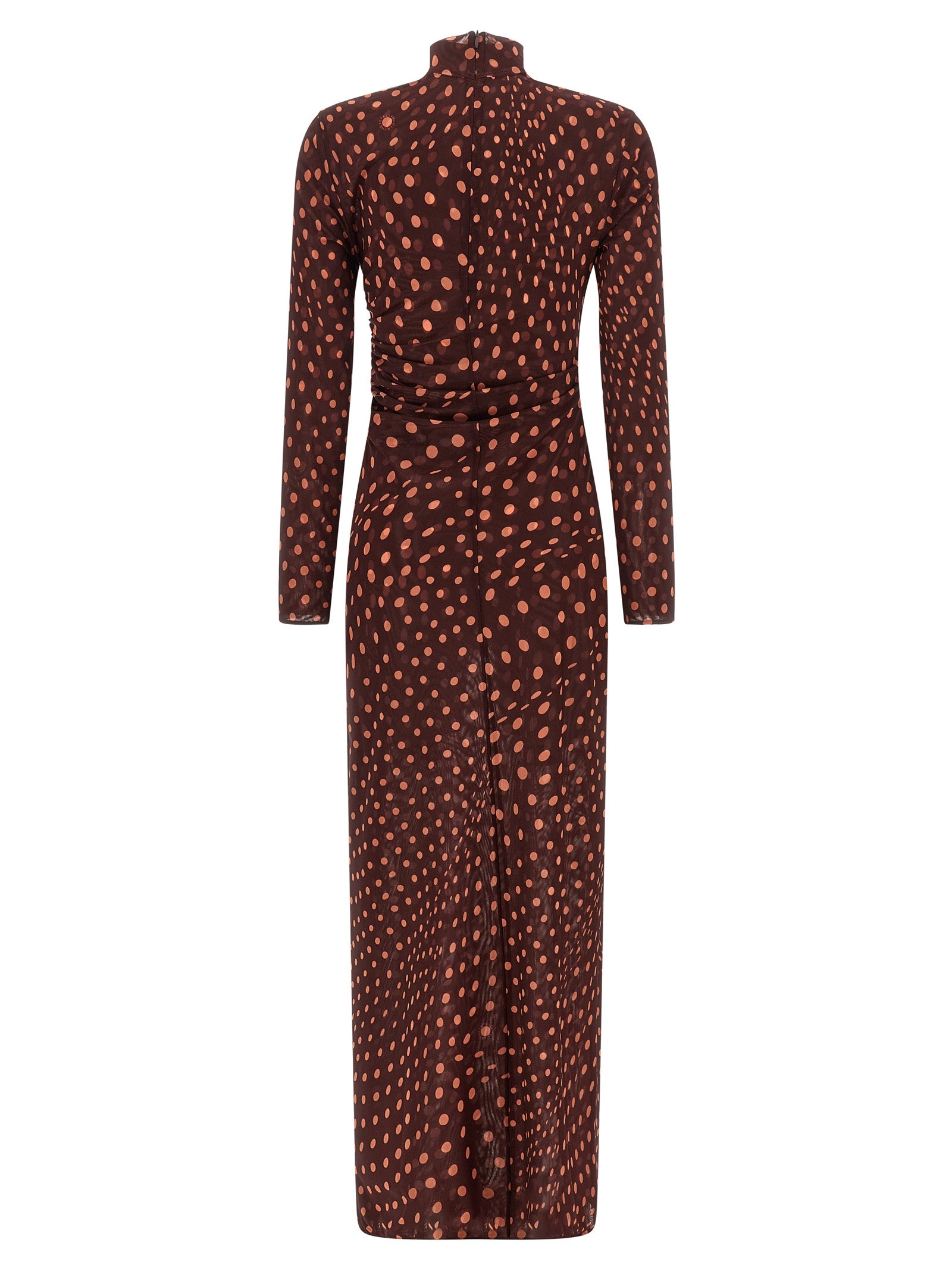 Langes Kleid aus Bordeaux-Polyamid