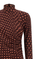 Langes Kleid aus Bordeaux-Polyamid