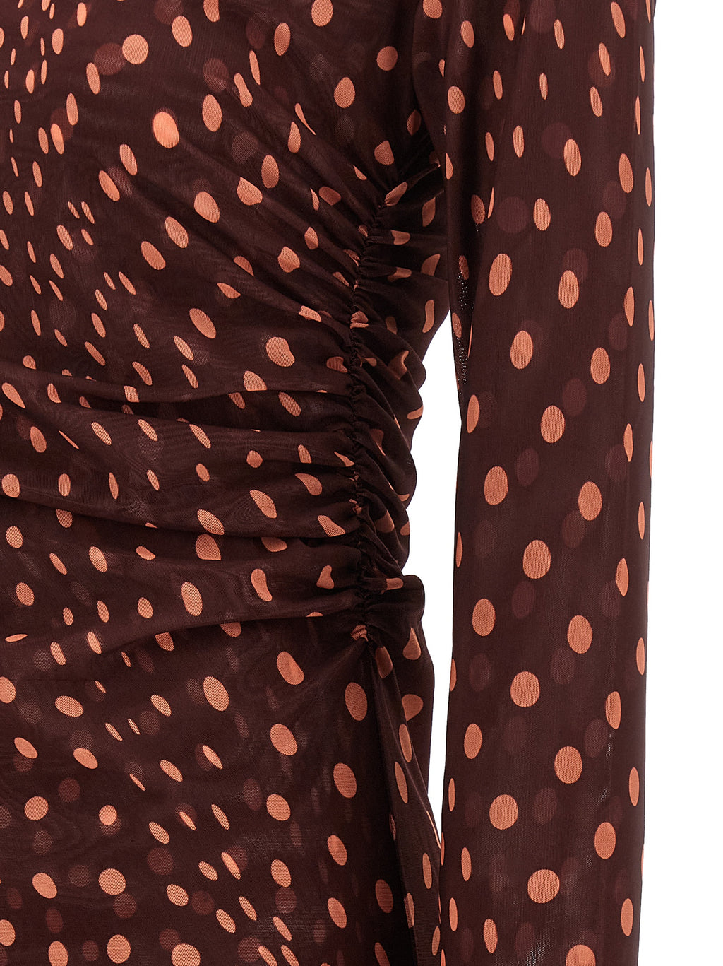 Langes Kleid aus Bordeaux-Polyamid