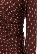 Langes Kleid aus Bordeaux-Polyamid