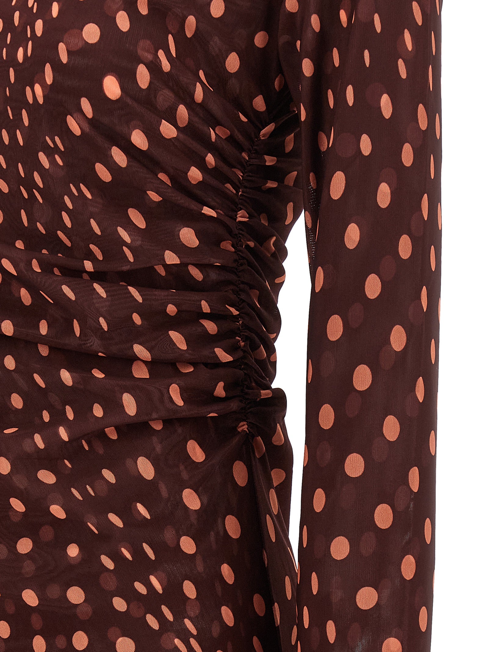 Langes Kleid aus Bordeaux-Polyamid
