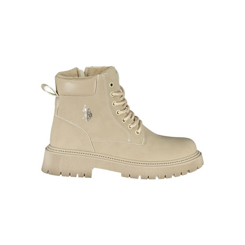 Beige Polyester Ankle Boots U.S. POLO ASSN.