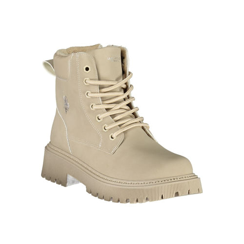 Beige Polyester Ankle Boots U.S. POLO ASSN.