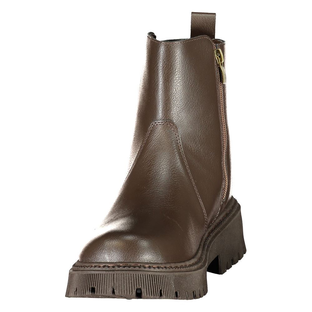 Braune Ankle Boots aus Polyethylen