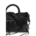 Schwarze Lammleder Schultertasche Ovis Aries Aries