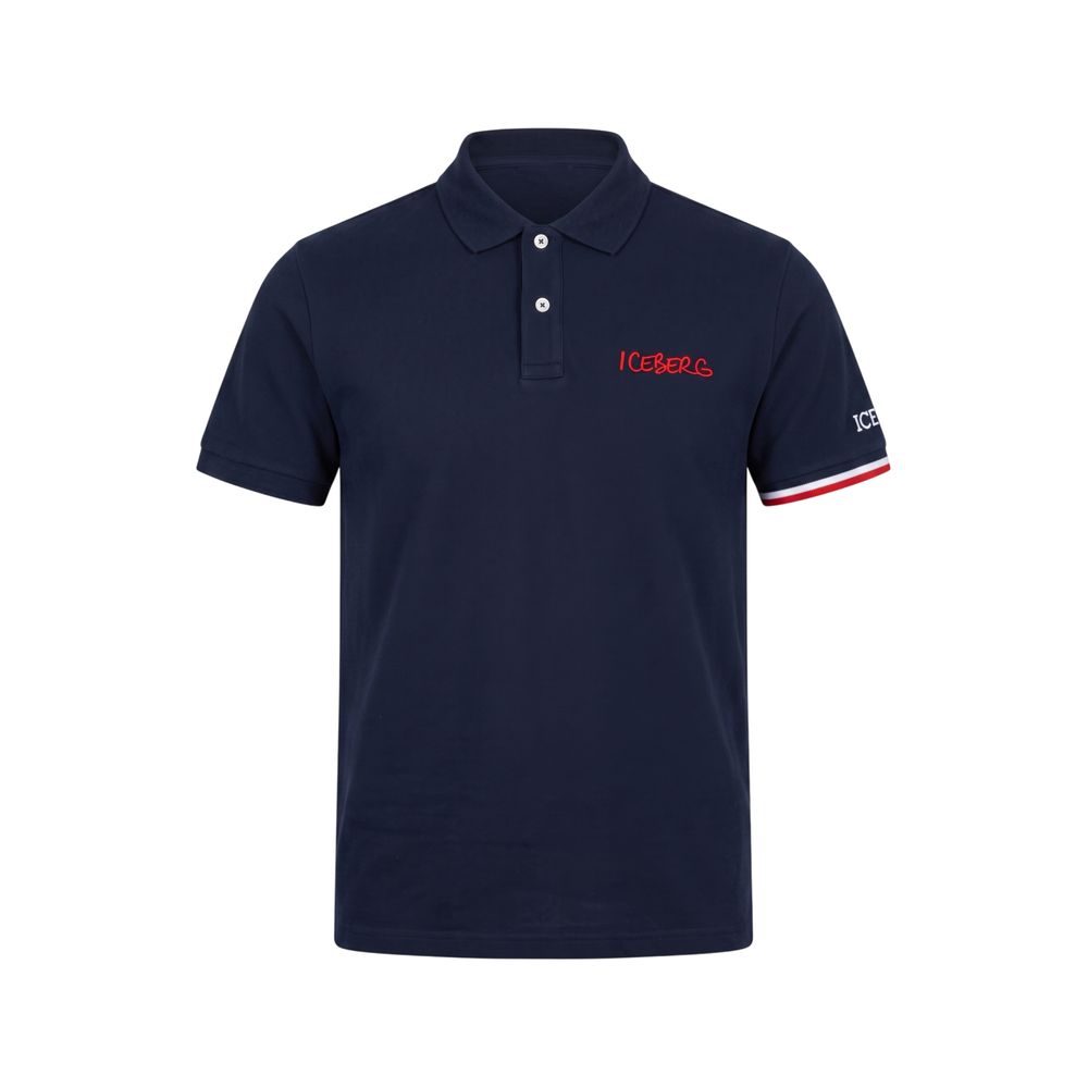 Blaues Baumwoll-Poloshirt für Herren