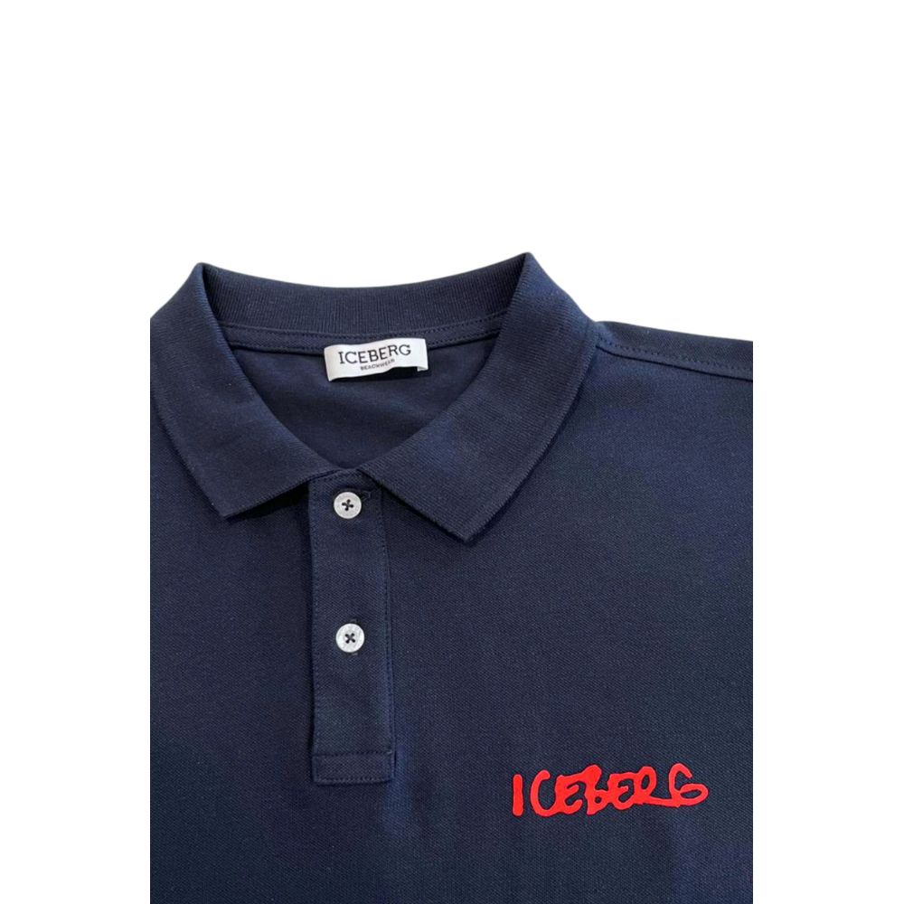 Blaues Baumwoll-Poloshirt für Herren