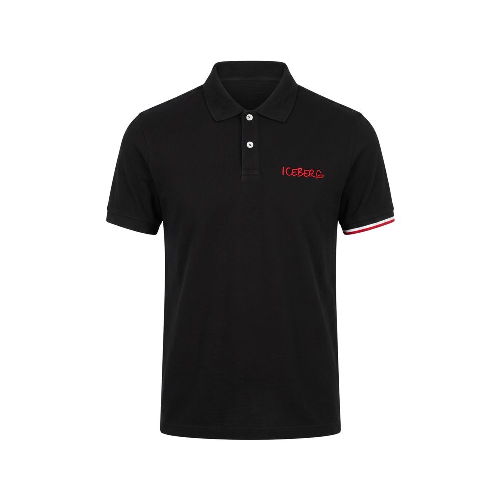 Schwarzes Herren-Poloshirt aus Baumwolle