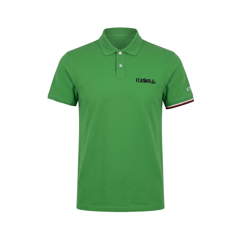Grünes Herren-Poloshirt aus Baumwolle