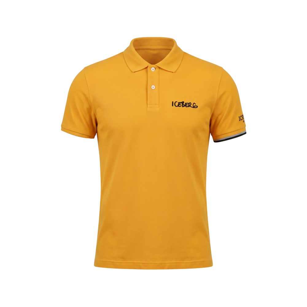 Herren Poloshirt aus gelber Baumwolle