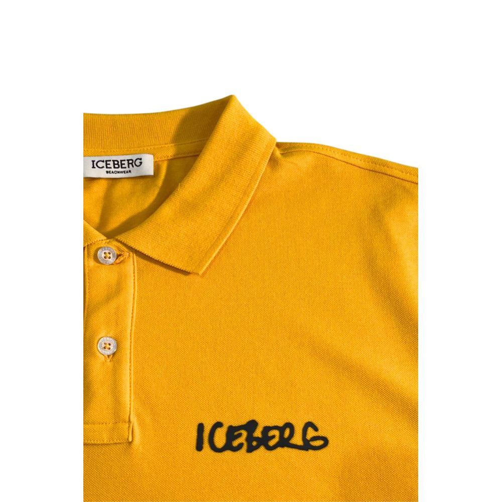 Herren Poloshirt aus gelber Baumwolle