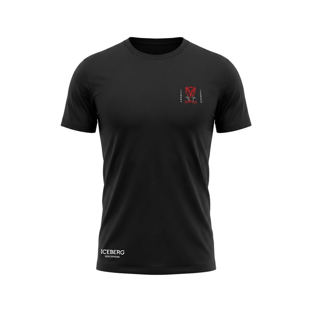 Schwarzes Baumwoll-T-Shirt für Herren