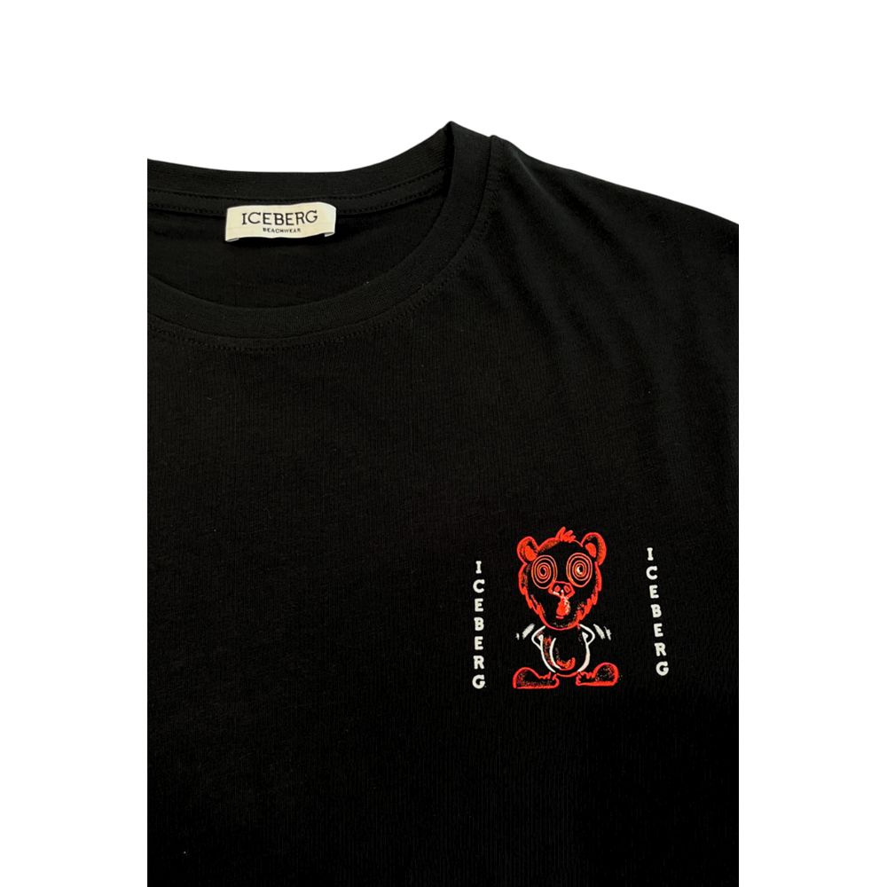 Schwarzes Baumwoll-T-Shirt für Herren
