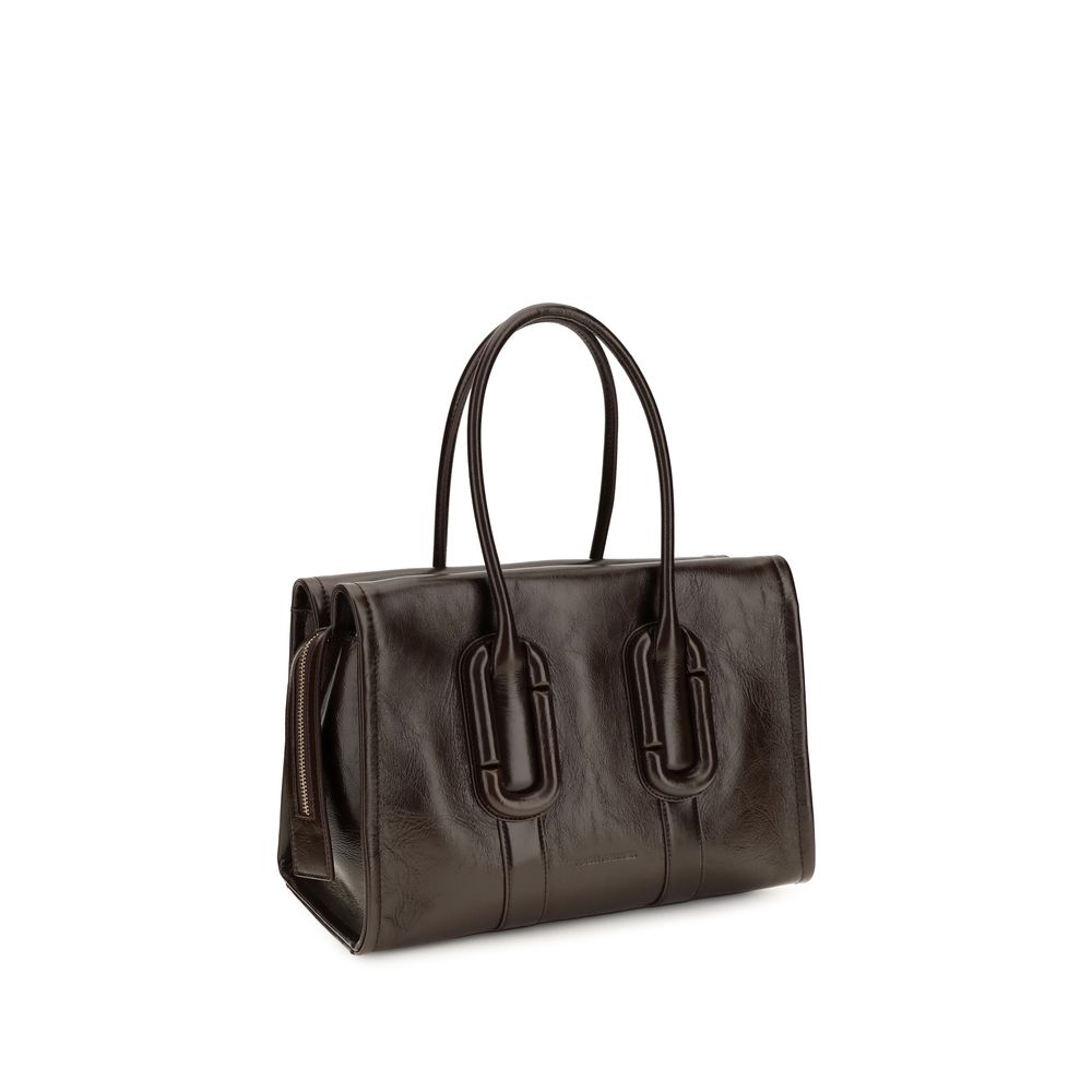 Braune Kalbsleder Bos Taurus Schultertasche