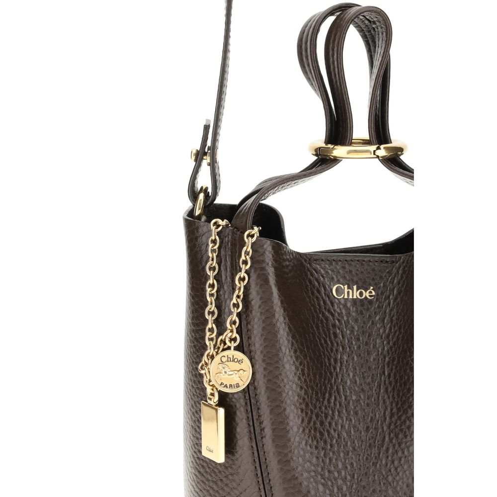 Braune Schultertasche aus Leder 25SS812N8424X