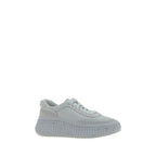 Weiße Bos Taurus Kalbsleder Plateau-Sneaker