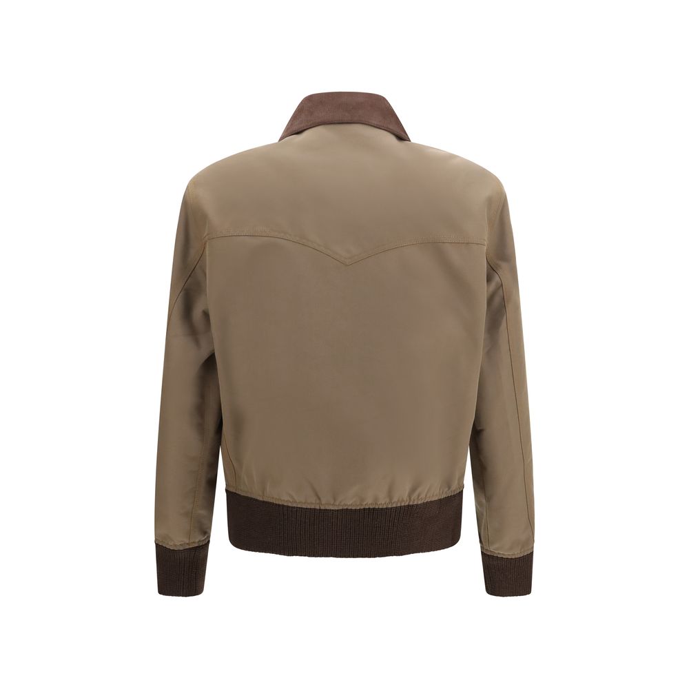 Braune lange Jacke aus Baumwolle