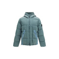 Zweifarbige Polyamid-Steppjacke in voller Länge