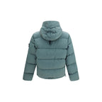 Zweifarbige Polyamid-Steppjacke in voller Länge