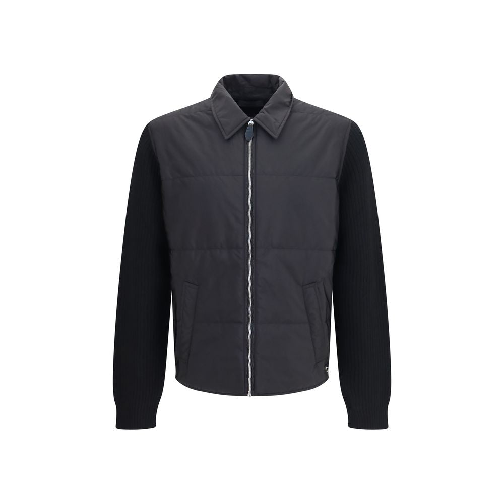 Schwarze Oves Aries Wolljacke in voller Länge